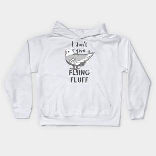 I don't give a flying fluff Grey Cockatiel Kids Hoodie